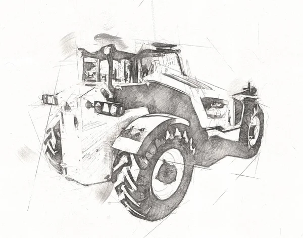 Loader Illustratie Kleur Kunst Vintage Tekening Retro Antiek — Stockfoto