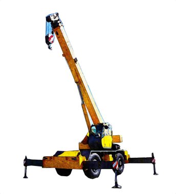 İnşaat sahasında forklift, yapım parçaları çizim sanatını yükseltmeye hazırlanıyor