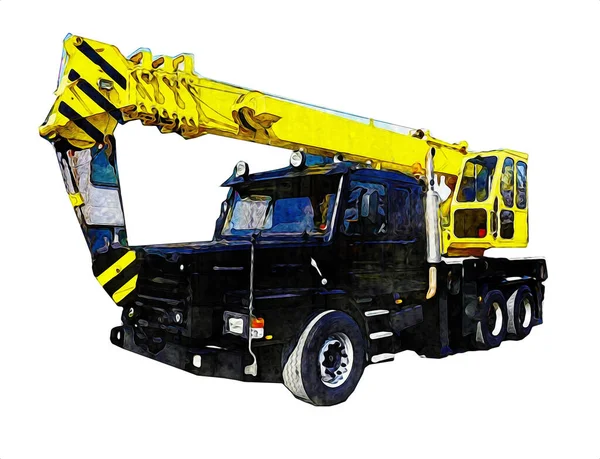 İnşaat sahasında forklift, yapım parçaları çizim sanatını yükseltmeye hazırlanıyor