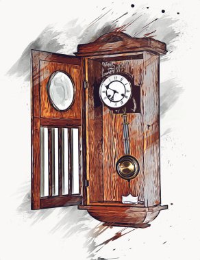 Eski antika klasik saatlerin eski kağıt arka plandaki tuşları.