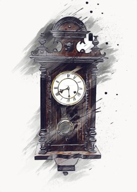 Eski antika klasik saatlerin eski kağıt arka plandaki tuşları.