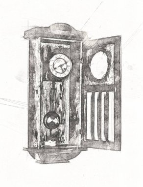 Eski antika klasik saatlerin eski kağıt arka plandaki tuşları.