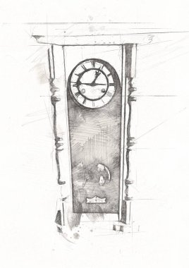 Eski antika klasik saatlerin eski kağıt arka plandaki tuşları.