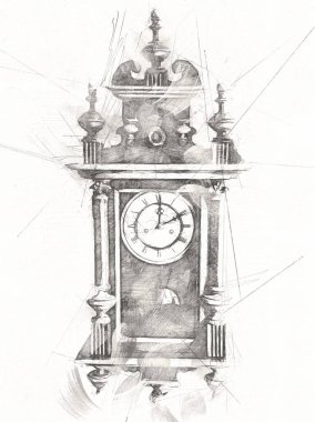 Eski antika klasik saatlerin eski kağıt arka plandaki tuşları.