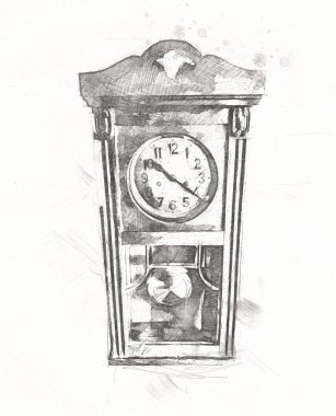 Eski antika klasik saatlerin eski kağıt arka plandaki tuşları.