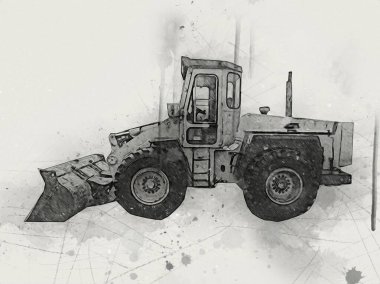 Yükleyici illüstrasyon renk sanatı antika çizimi