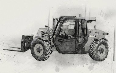 Yükleyici illüstrasyon renk sanatı antika çizimi