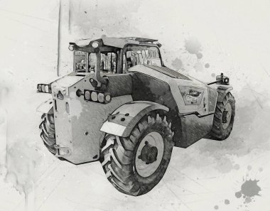 Yükleyici illüstrasyon renk sanatı antika çizimi