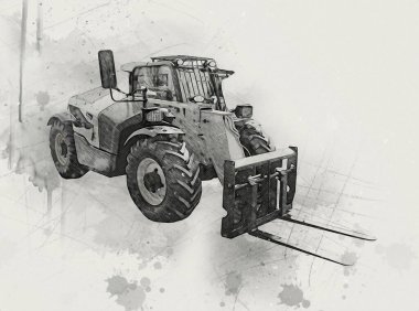 Yükleyici illüstrasyon renk sanatı antika çizimi