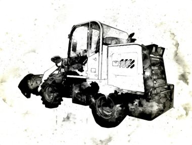 Yükleyici illüstrasyon renk sanatı antika çizimi