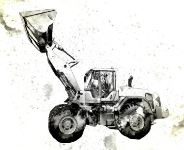 Yükleyici illüstrasyon renk sanatı antika çizimi