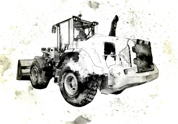 Loader Illustratie Kleur Kunst Vintage Tekening Retro Antiek — Stockfoto