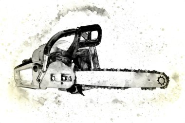 Zincirli testere çizimi, eskiz, antika, antika...