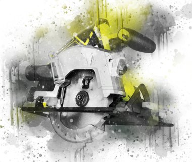 Dairesel testere çizim sanatı eskiz antika vintage