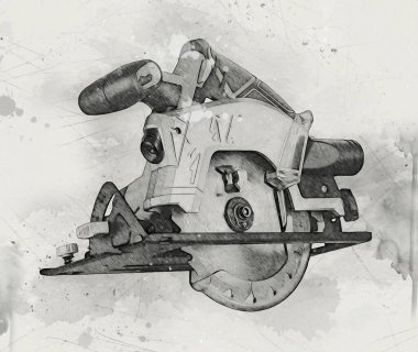 Dairesel testere çizim sanatı eskiz antika vintage
