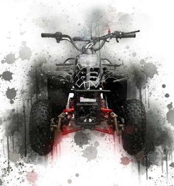 ATV Dörtlü Bisiklet, Her Arazi Aracı, kırpma yolu sanat çizimi klasik çizimi