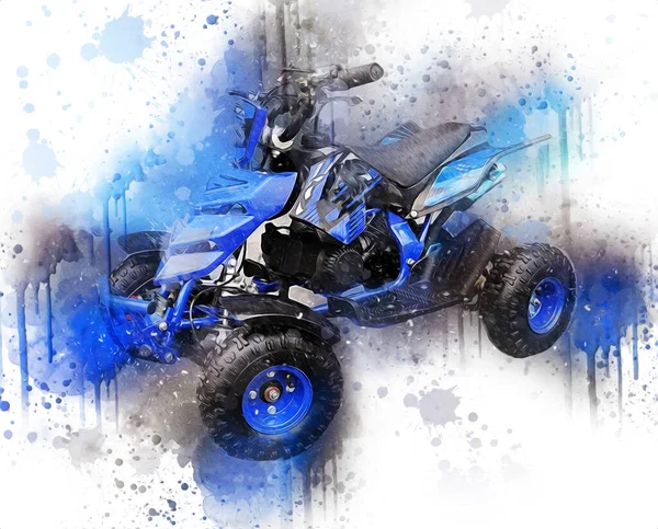 Atv Quad Ποδήλατο All Terrain Όχημα Περικοπή Διαδρομή Τέχνη Εικονογράφηση — Φωτογραφία Αρχείου