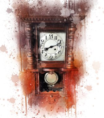 Eski antika klasik saatlerin eski kağıt arka plandaki tuşları.