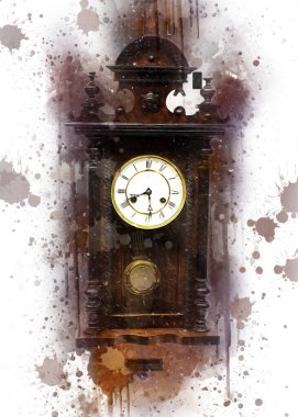 Eski antika klasik saatlerin eski kağıt arka plandaki tuşları.