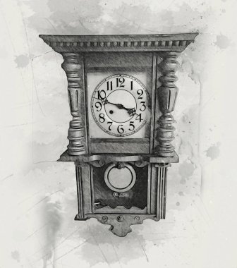 Eski antika klasik saatlerin eski kağıt arka plandaki tuşları.