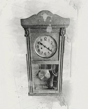 Eski antika klasik saatlerin eski kağıt arka plandaki tuşları.