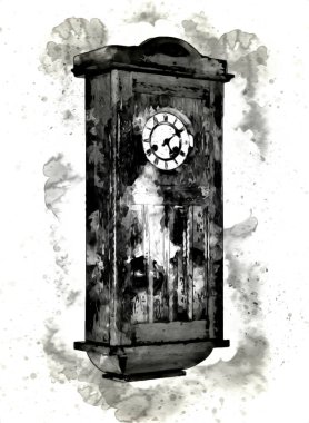 Eski antika klasik saatlerin eski kağıt arka plandaki tuşları.