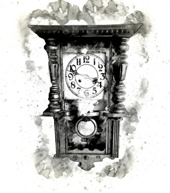 Eski antika klasik saatlerin eski kağıt arka plandaki tuşları.