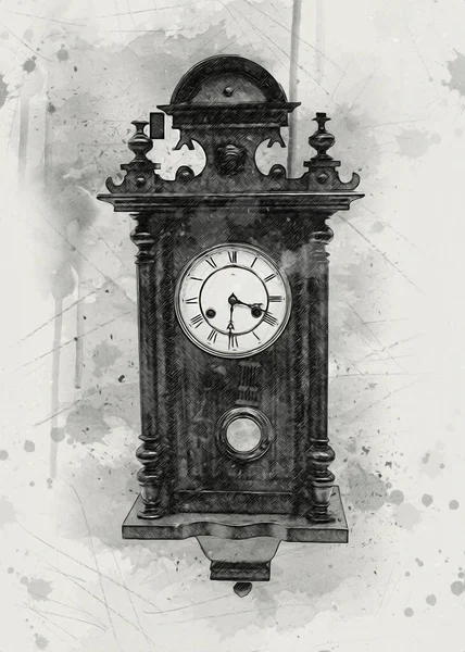 古旧经典时钟在复古纸背景上的拨号音 — 图库照片