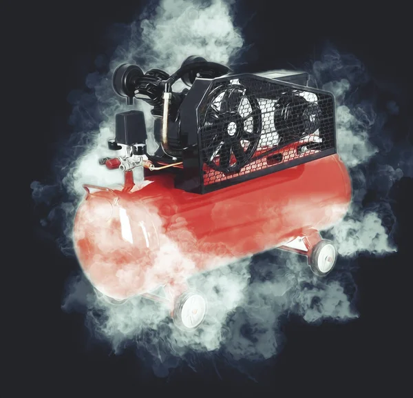 Kraftfull Luft Kompressor Illustration Ritning Skiss Vintage Retro — Stockfoto