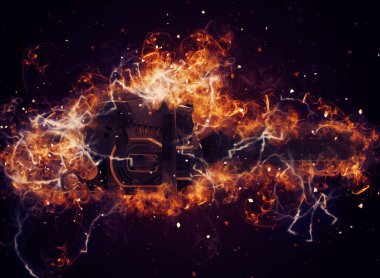 Zincirli testere çizimi, eskiz, antika, antika...