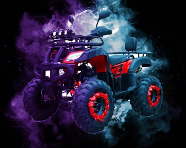 ATV Dörtlü Bisiklet, Her Arazi Aracı, kırpma yolu sanat çizimi klasik çizimi