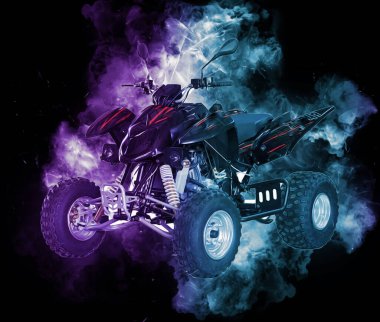 ATV Dörtlü Bisiklet, Her Arazi Aracı, kırpma yolu sanat çizimi klasik çizimi