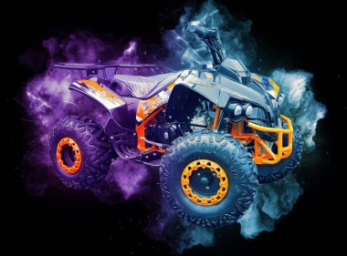 ATV Dörtlü Bisiklet, Her Arazi Aracı, kırpma yolu sanat çizimi klasik çizimi