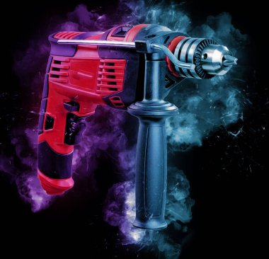 Matkap ucu ile kablosuz matkap aynı zamanda vida silah sanat çizimi çizim çizimi olarak çalışır