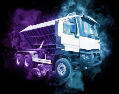 Sarı damperli kamyon çizimi eskiz çizimi antika antika