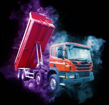 Sarı damperli kamyon çizimi eskiz çizimi antika antika