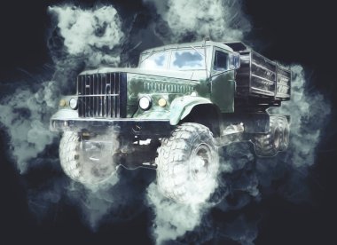 Sarı damperli kamyon çizimi eskiz çizimi antika antika