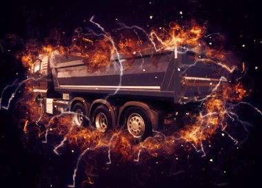 Sarı damperli kamyon çizimi eskiz çizimi antika antika