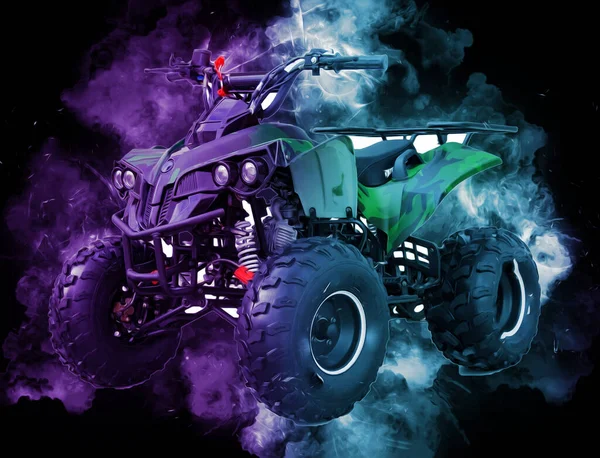 ATV Dörtlü Bisiklet, Her Arazi Aracı, kırpma yolu sanat çizimi klasik çizimi