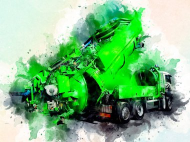 Büyük bir benzin deposu yol alıyor. Resim, antika, antika.