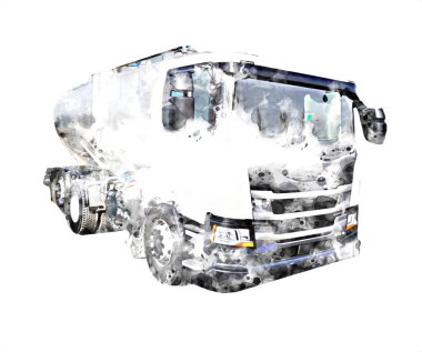 Büyük bir benzin deposu yol alıyor. Resim, antika, antika.