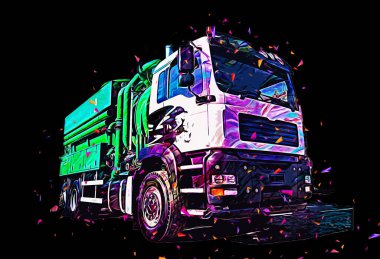 Büyük bir benzin deposu yol alıyor. Resim, antika, antika.