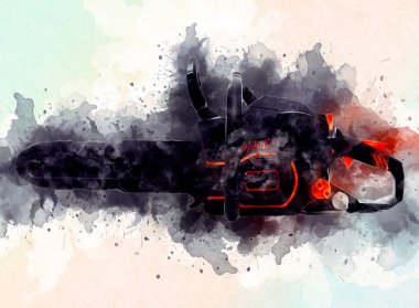 Zincirli testere çizimi, eskiz, antika, antika...