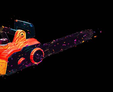 Zincirli testere çizimi, eskiz, antika, antika...