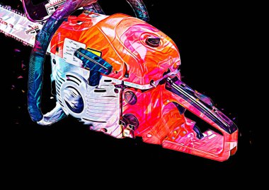 Zincirli testere çizimi, eskiz, antika, antika...