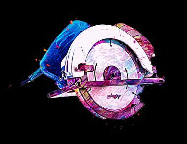 Dairesel testere çizim sanatı eskiz antika vintage