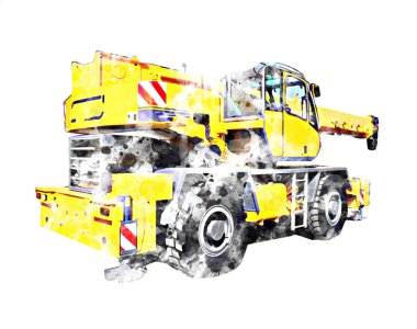 İnşaat sahasında forklift, yapım parçaları çizim sanatını yükseltmeye hazırlanıyor