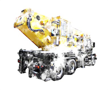 İnşaat sahasında forklift, yapım parçaları çizim sanatını yükseltmeye hazırlanıyor