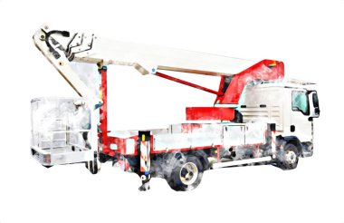 İnşaat sahasında forklift, yapım parçaları çizim sanatını yükseltmeye hazırlanıyor