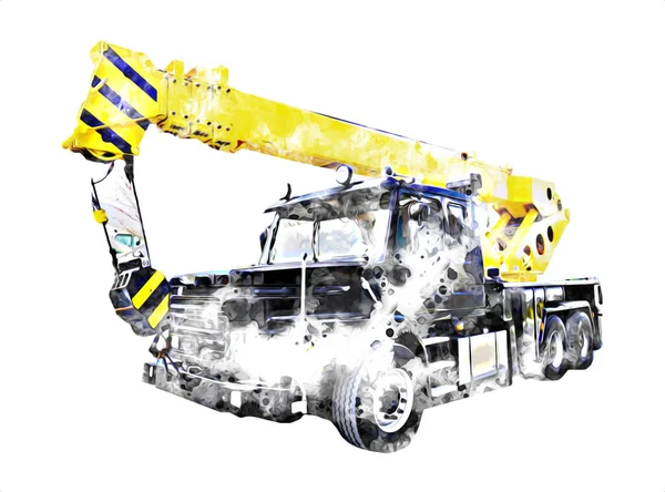 İnşaat sahasında forklift, yapım parçaları çizim sanatını yükseltmeye hazırlanıyor